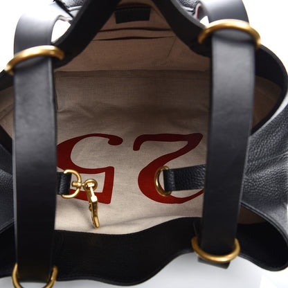 Gucci Calfskin Kingsnake Print Drawstring Backpack Black 5 of 9