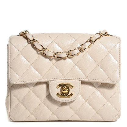 Chanel Caviar Quilted Mini Square Flap Beige 1 of 9