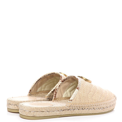Gucci Straw Elaphe Matelasse GG Marmont Espadrille Slippers 38.5 Natural Cream Brown 4 of 9