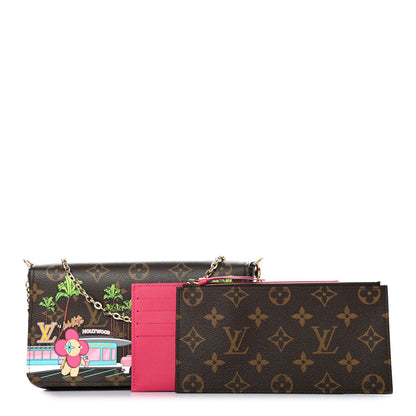 Louis Vuitton Monogram 2021 Christmas Animation Hollywood Pochette Felicie Chain Wallet Fuchsia 2 of 8