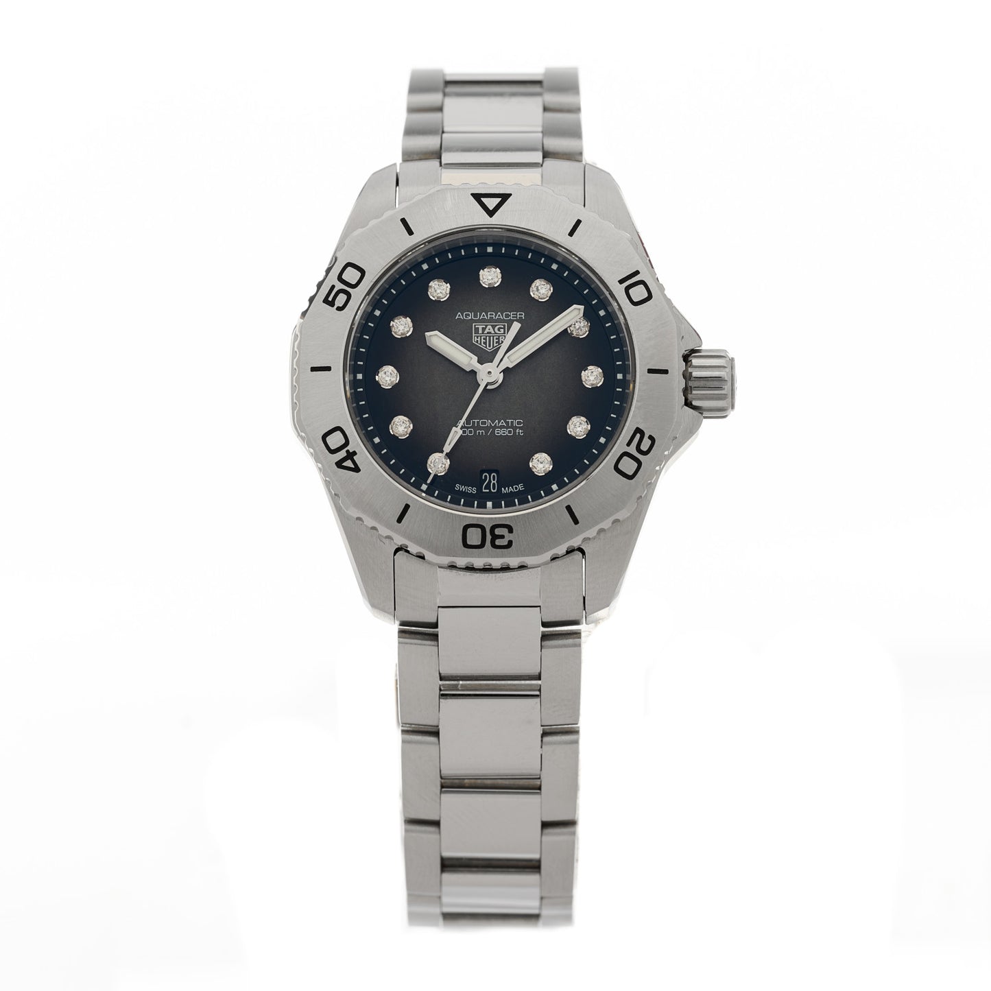 Stainless Steel Diamond 30mm Aquaracer Professional 200 Automatic Watch Black WBP2410