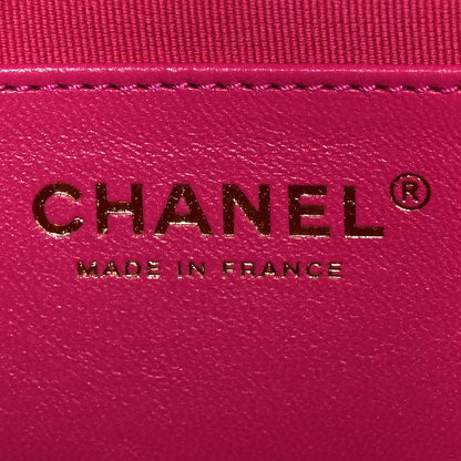 Chanel Shiny Lambskin Quilted Flap Clutch Bag Dark Pink 6 of 11