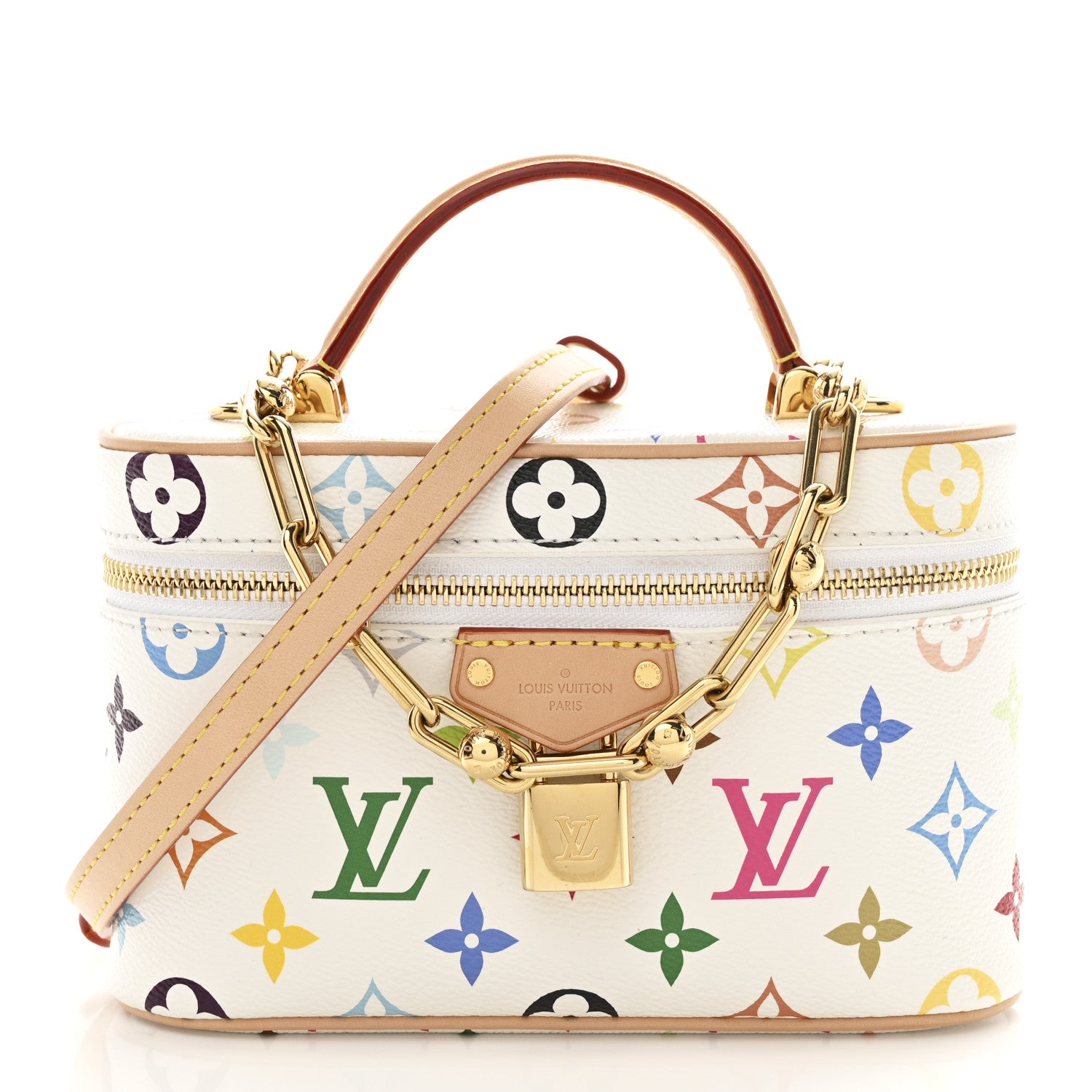Louis Vuitton LV x TM Monogram Multicolor Vanity Chain Pouch White