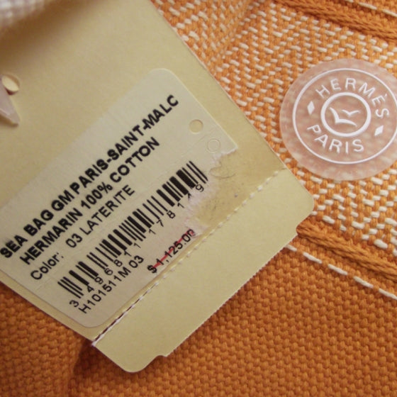 Hermes Toile Paris Saint Malo Hermarin GM Sea Bag Laterite 9 of 9