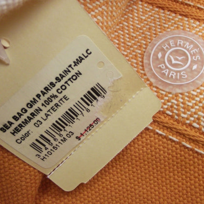 Hermes Toile Paris Saint Malo Hermarin GM Sea Bag Laterite 9 of 9