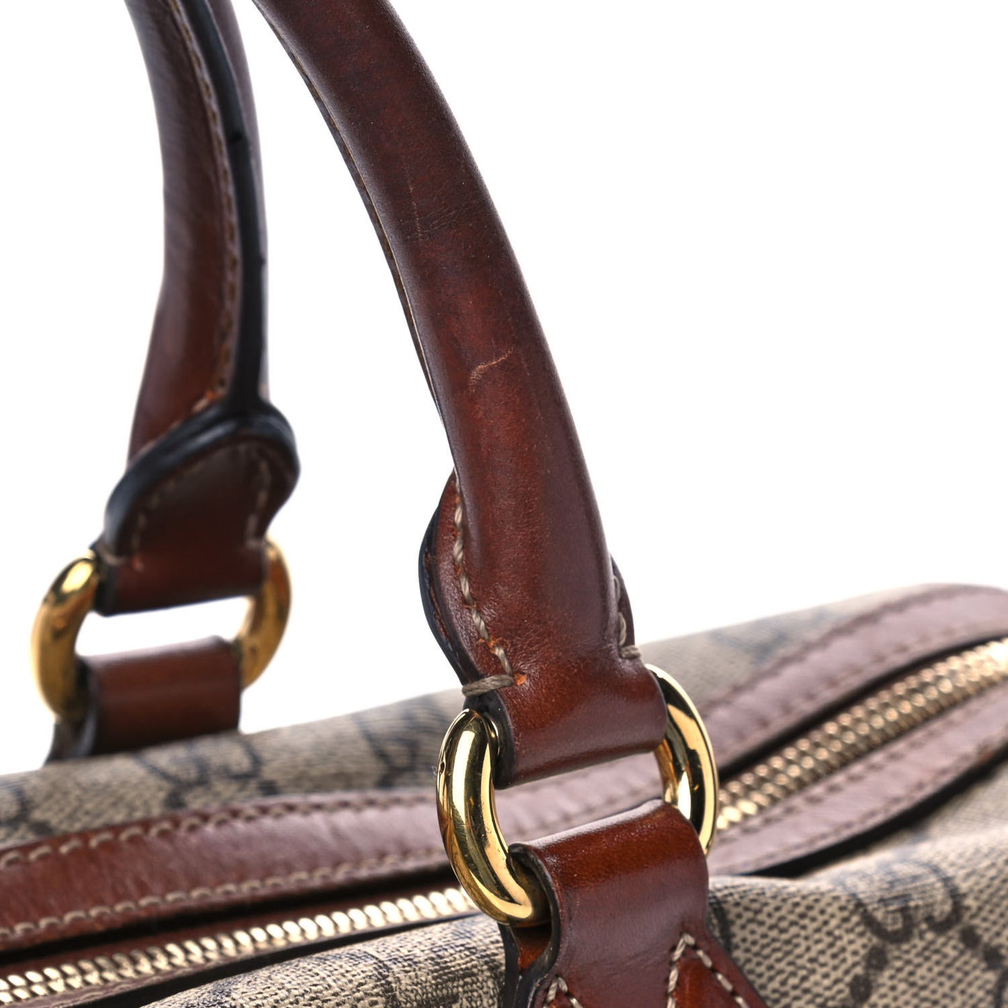 GG Supreme Monogram Medium Boston Beige Cuir