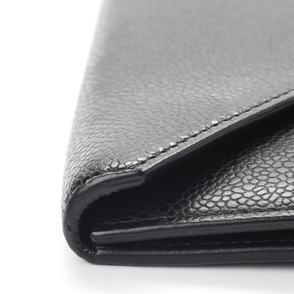 Chanel Lambskin Metallic Calfskin Cocomail Envelope Clutch Black Charcoal 8 of 12