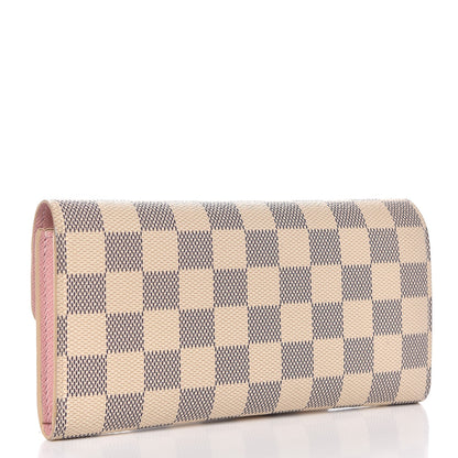 Louis Vuitton Damier Azur Emilie Wallet Rose Ballerine 3 of 7