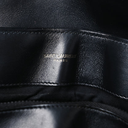 Saint Laurent Calfskin Y Quilted Monogram Monochrome Large Loulou Chain Satchel Black 6 of 11