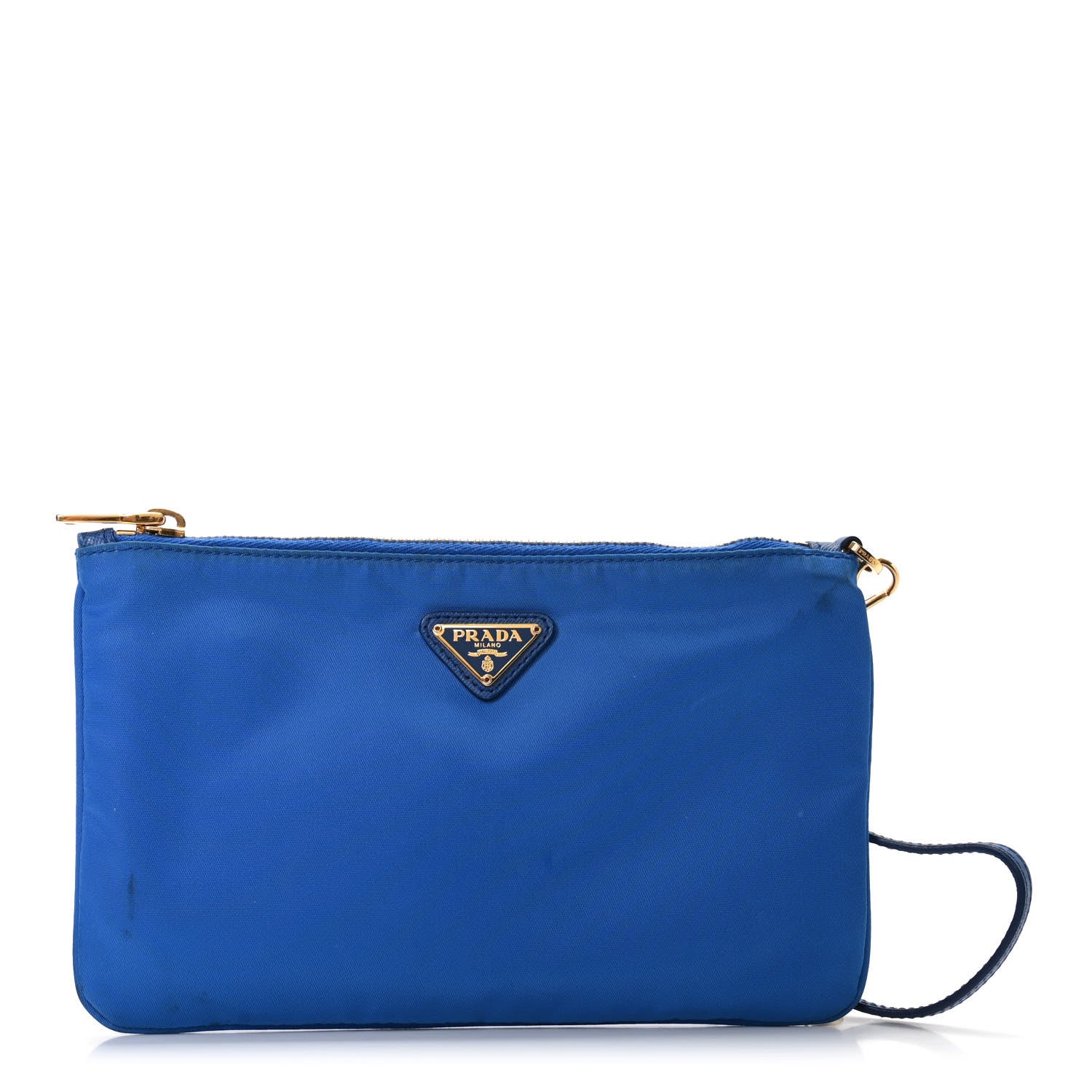 Prada Tessuto Nylon Saffiano Wristlet Azzurro 1 of 7