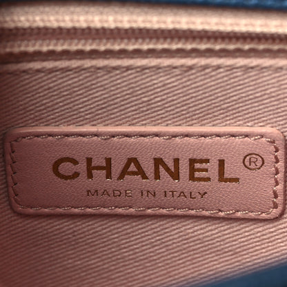 Chanel Grained Calfskin Quilted Medium Cuba Top Handle Flap Blue 6 of 8