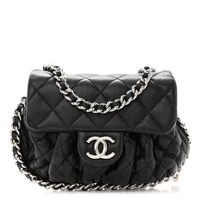 Chanel Washed Lambskin Quilted Mini Chain Around Flap Black 1 of 10