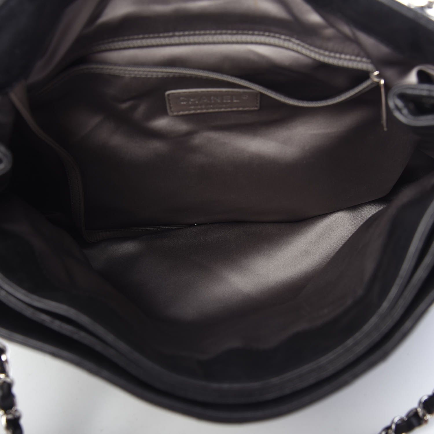 Chanel Lambskin Quilted North South Tote Black 6 of 11