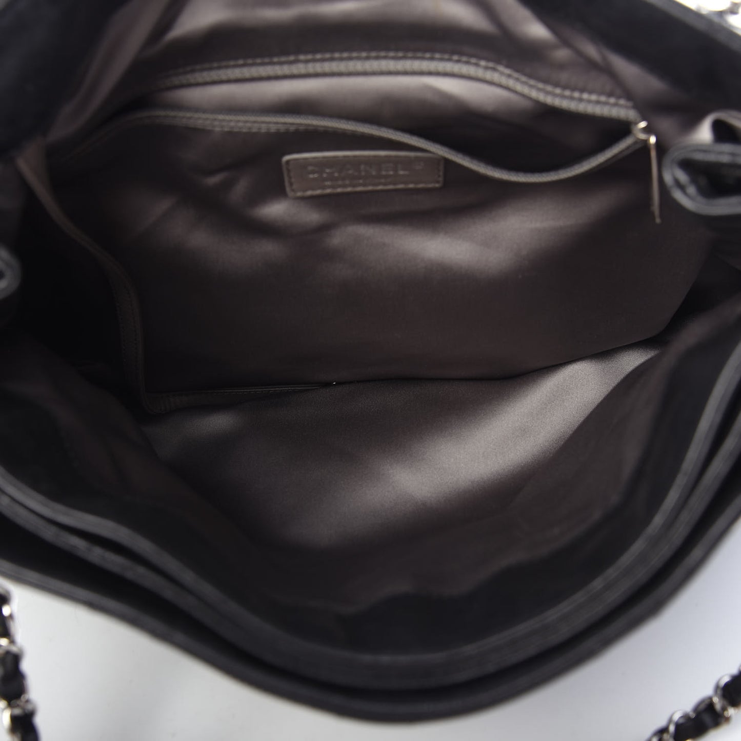 Lambskin Quilted North South Tote Black