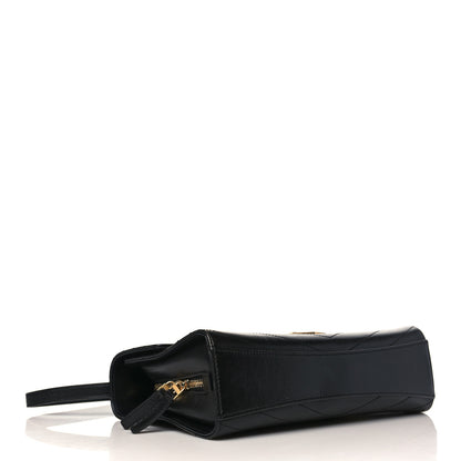 Chanel Calfskin Chevron Quilted Medal Flap Black 4 of 9