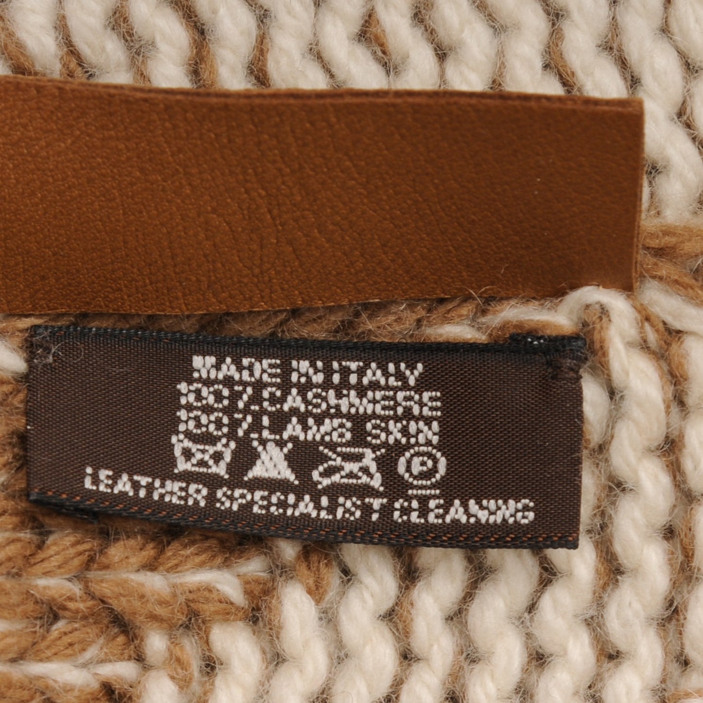 Cashmere Knit Lambskin Fringe Scarf
