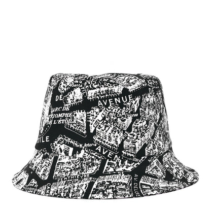 Christian Dior Oblique Plan De Paris Reversible Teddy-D Brim Bucket Hat 58 Black White 3 of 14