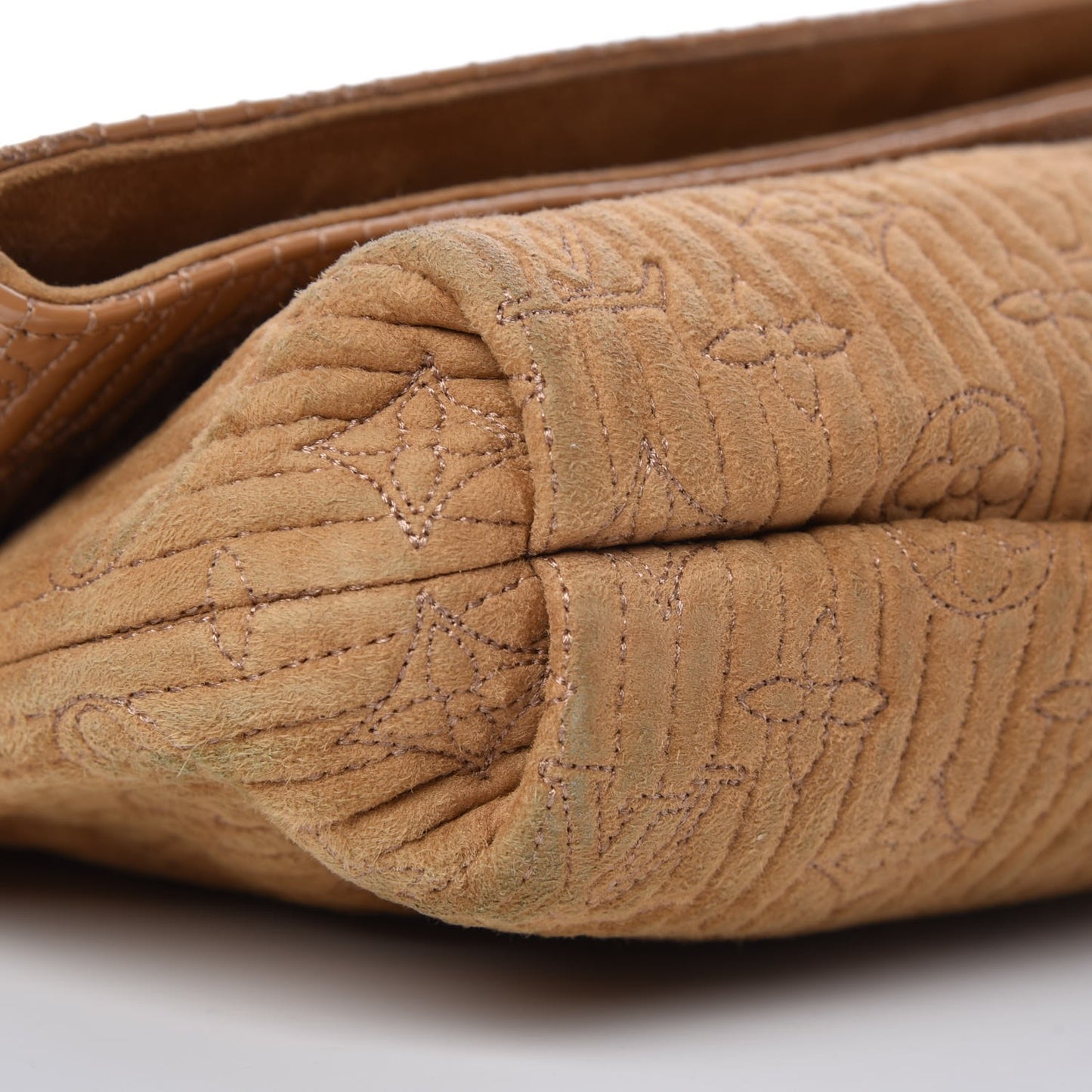Suede Monogram Motard Afterdark Clutch Powder