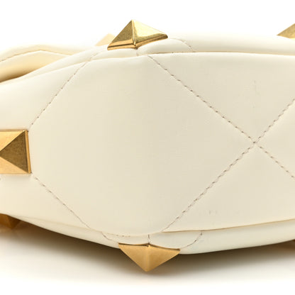 Valentino Garavani Nappa Large Roman Stud Shoulder Bag Ivory 8 of 10