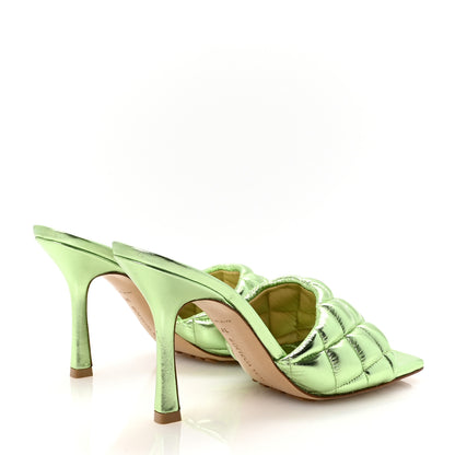 Bottega Veneta Metallic Nappa Reflection Matelasse Padded Mule Sandals 37 Pistachio 5 of 9