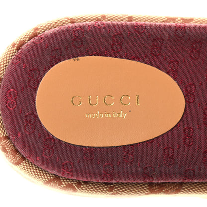 Gucci Canvas GG Monogram Angelina Platform Slide Sandals 38 Beige Ruggine 7 of 8
