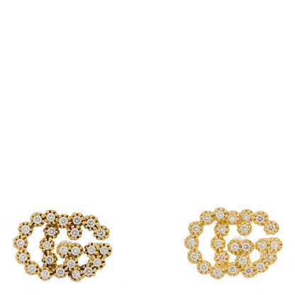 Gucci 18K Yellow Gold Diamond Running G Earrings 1 of 5