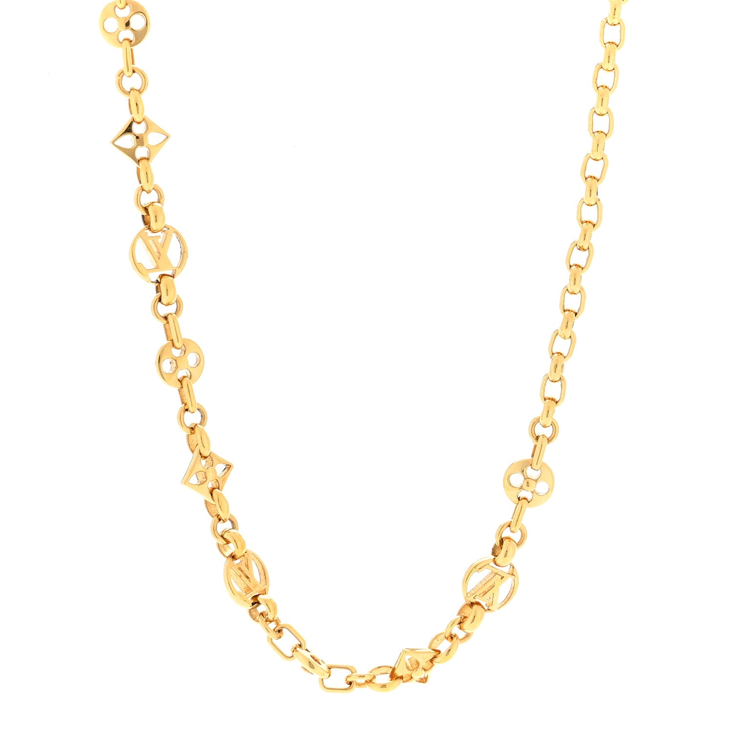 Louis Vuitton Metal Crazy in Lock Necklace Gold 1 of 4