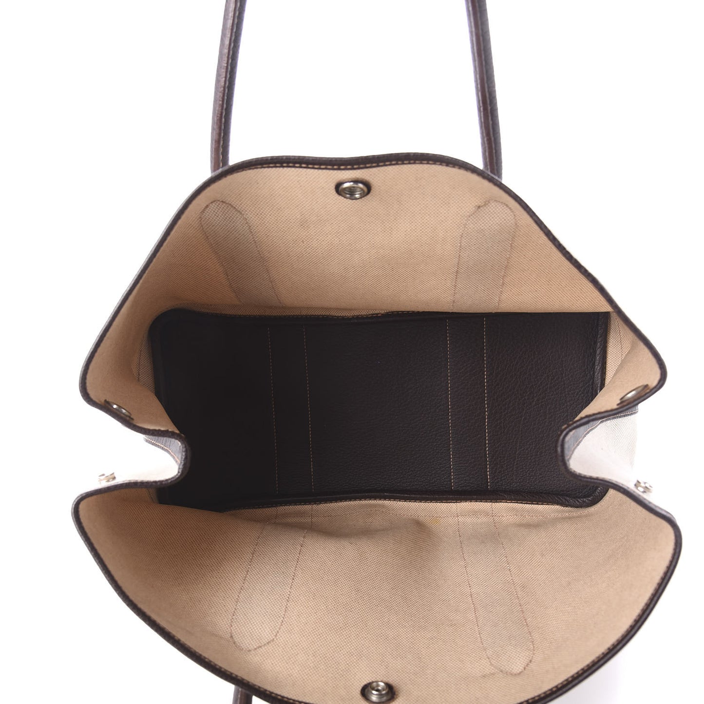 Toile Buffle Gala Garden Party Tote 36 MM Marron Fonce