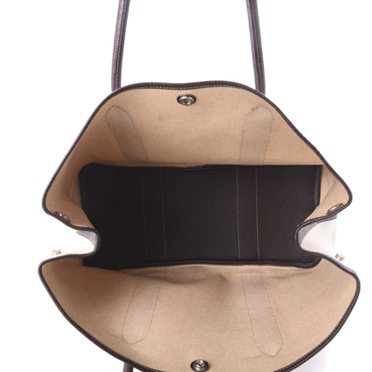 Hermes Toile Buffle Gala Garden Party Tote 36 MM Marron Fonce 5 of 13