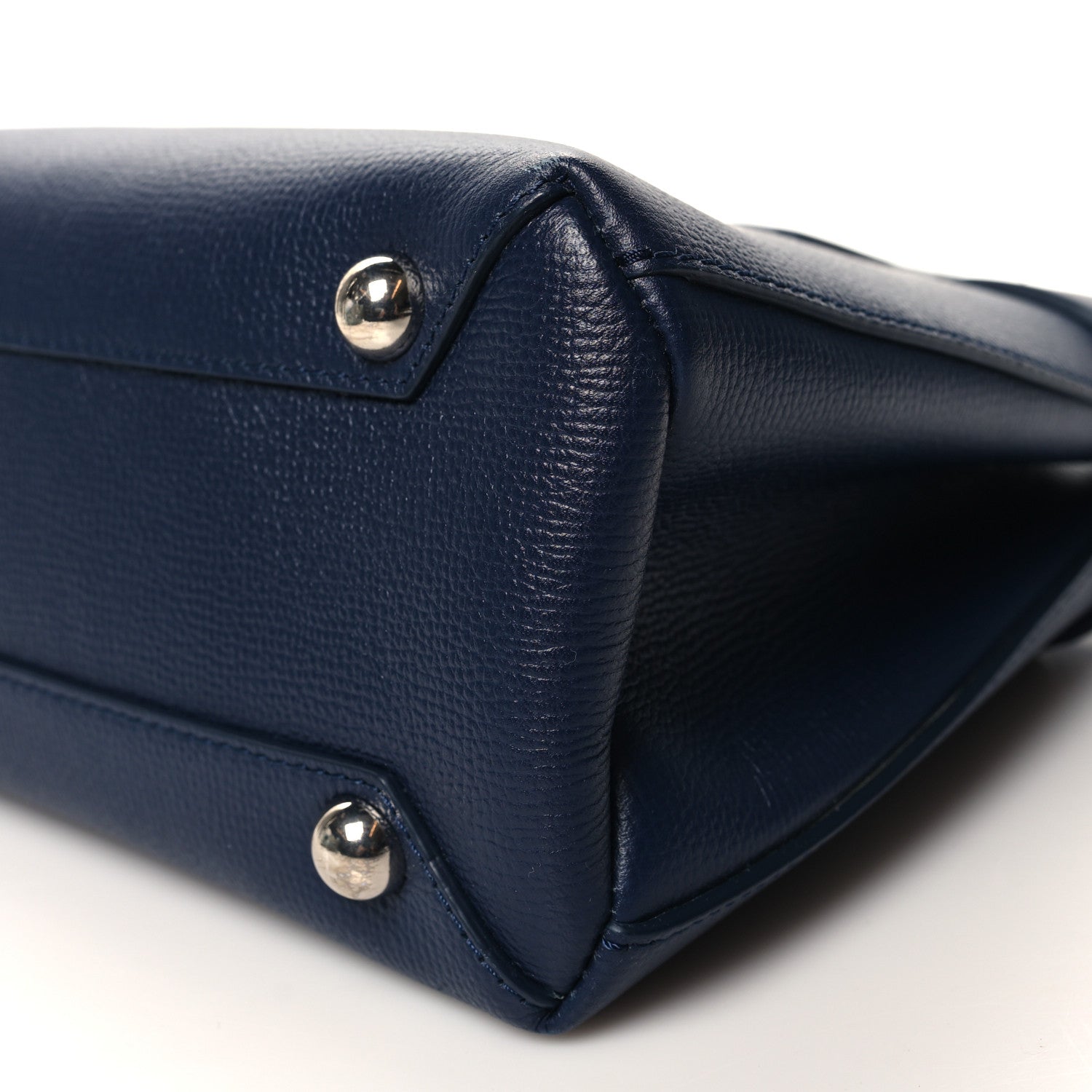 Burberry Grainy Calfskin House Check Small Banner Tote Regency Blue 9 of 9
