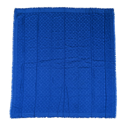 Louis Vuitton Wool Silk Monogram Shawl Blue 1 of 4