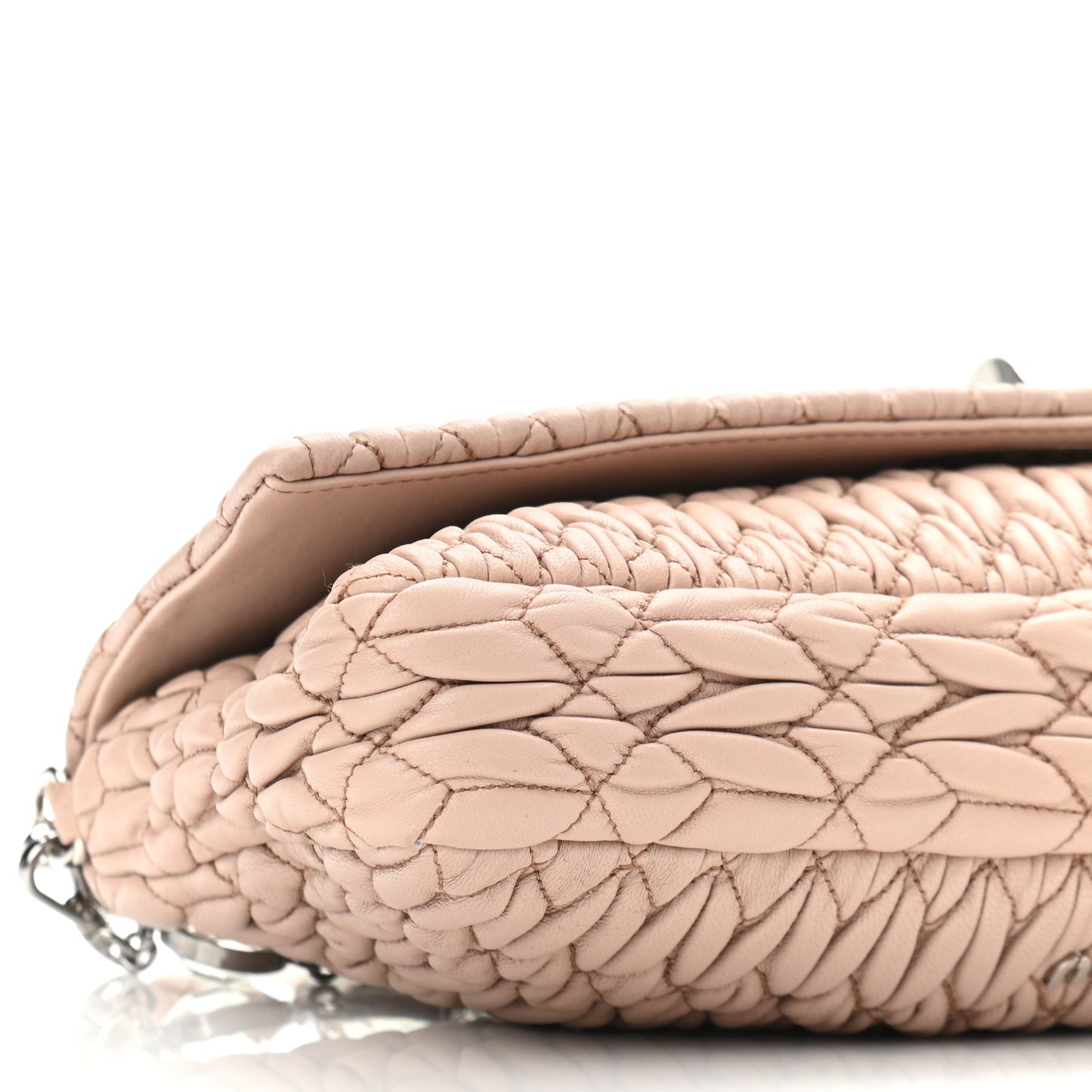 Nappa Matelasse Crystal Flap Clutch Cammeo
