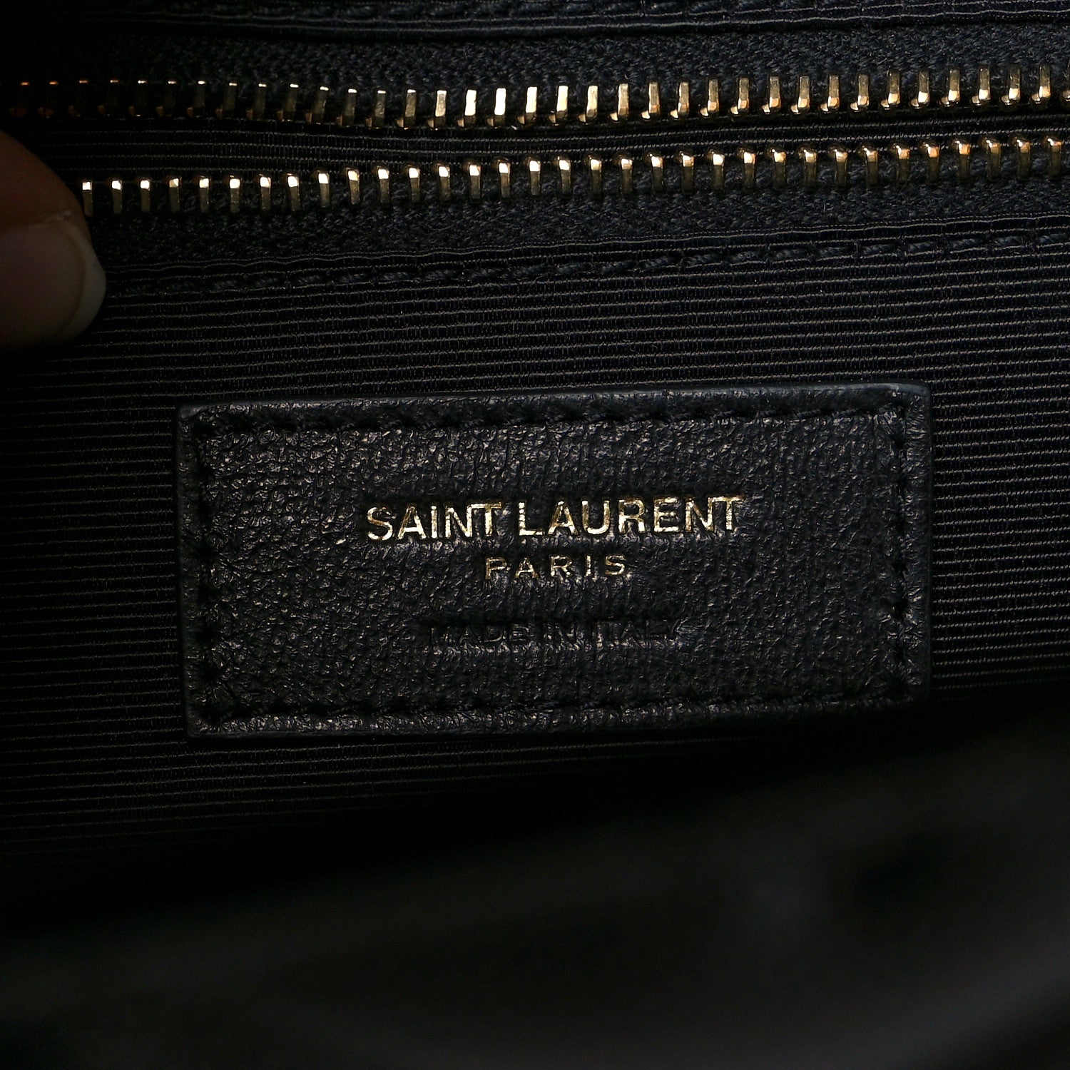 Saint Laurent Grain De Poudre Matelasse Chevron Large Monogram Satchel Black 6 of 9