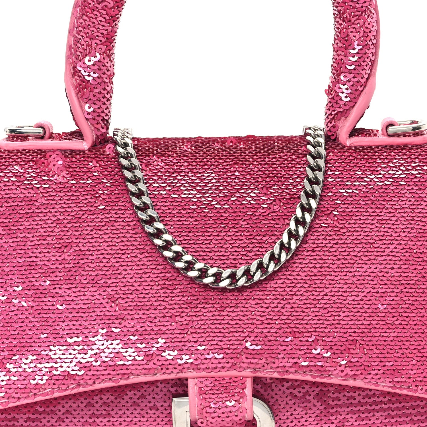 Balenciaga Sequin Hourglass Top Handle Bag XS Pink 8 of 10