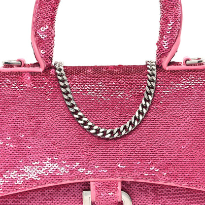 Balenciaga Sequin Hourglass Top Handle Bag XS Pink 8 of 10