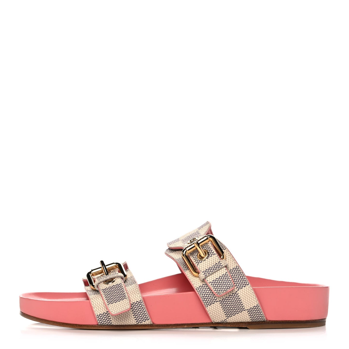 Damier Azur Bom Dia Flat Mules 36.5 Rose Clair