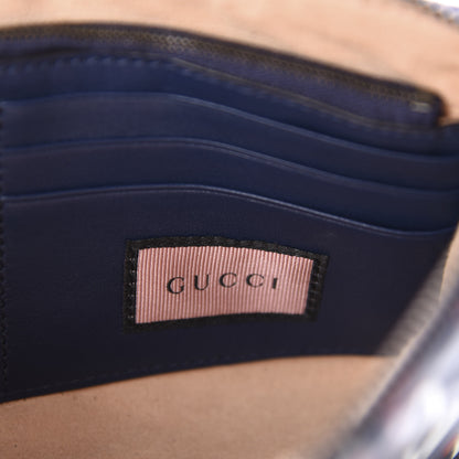 Gucci Calfskin Matelasse GucciGhost Mini GG Marmont Chain Bag Blue Agata Hibiscus Red 8 of 10