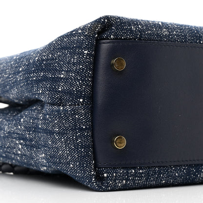 Bottega Veneta Denim Andiamo Shoulder Bag Navy White Orange 8 of 9