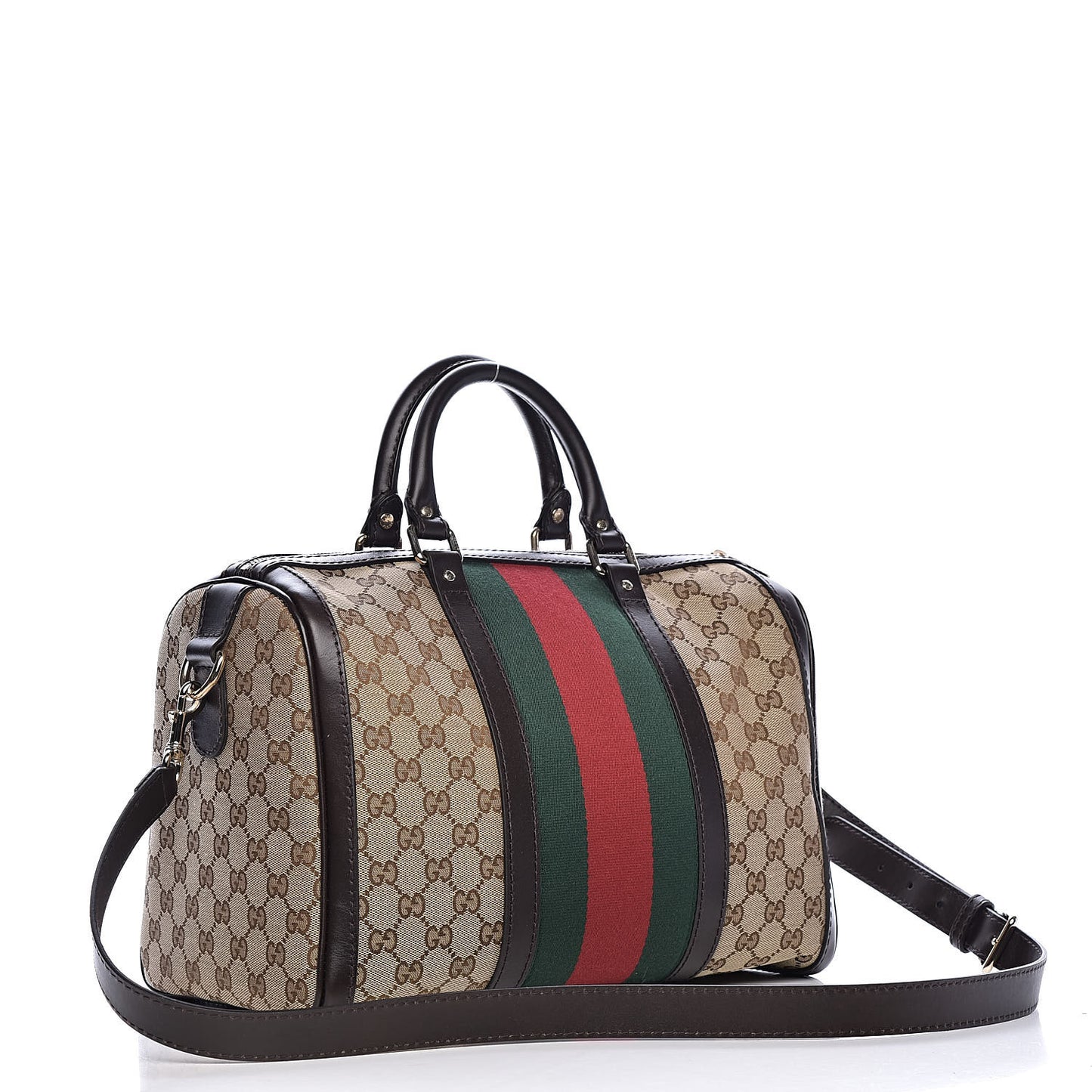 Monogram Vintage Web Medium Boston Dark Brown