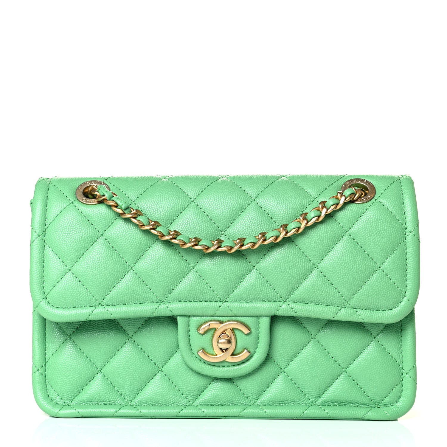 Chanel Caviar Quilted Medium Sweet Classic Flap Green 1 of 5