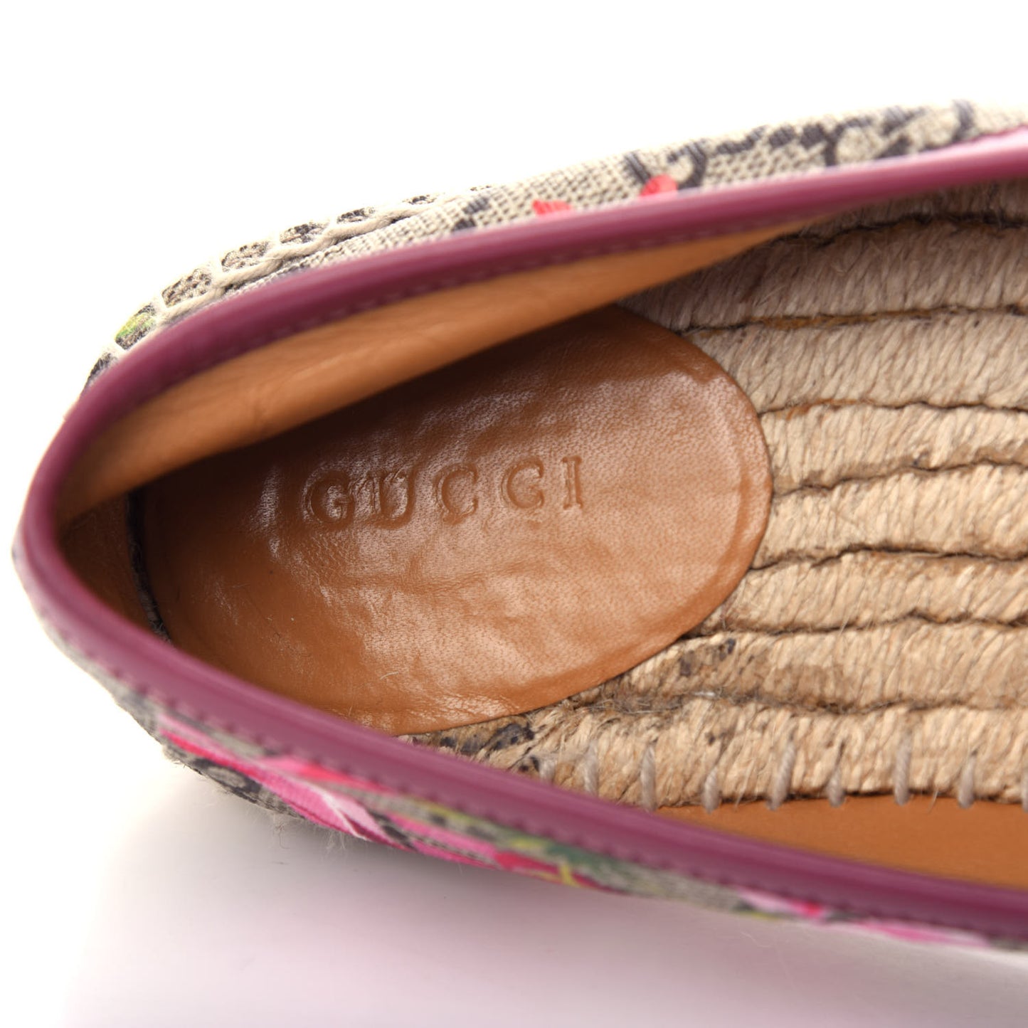 GG Supreme Monogram Blooms Espadrilles 36.5 Beige Multicolor Dry Rose