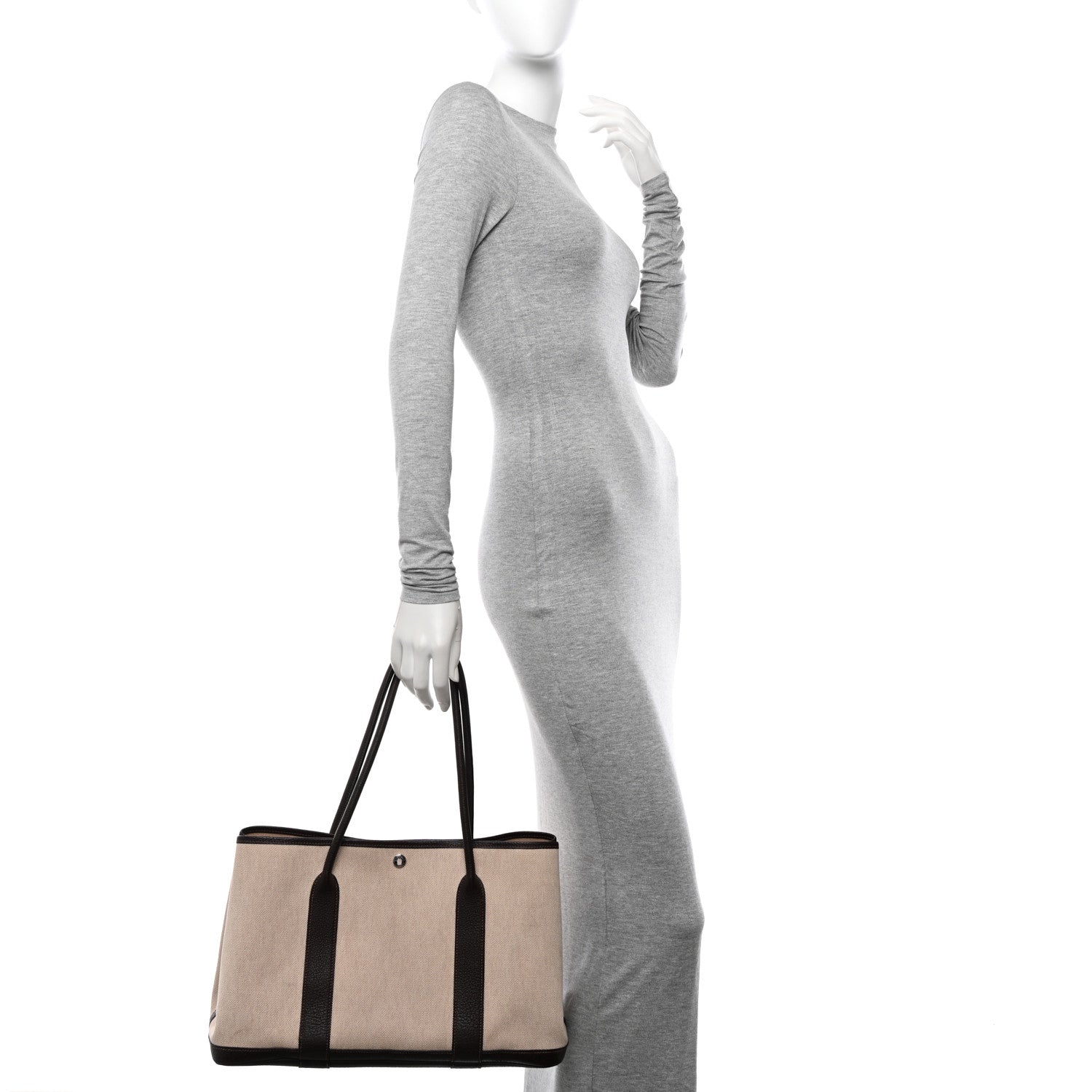 Hermes Toile Buffle Skipper Garden Party 36 MM Tote Marron Fonce 2 of 11