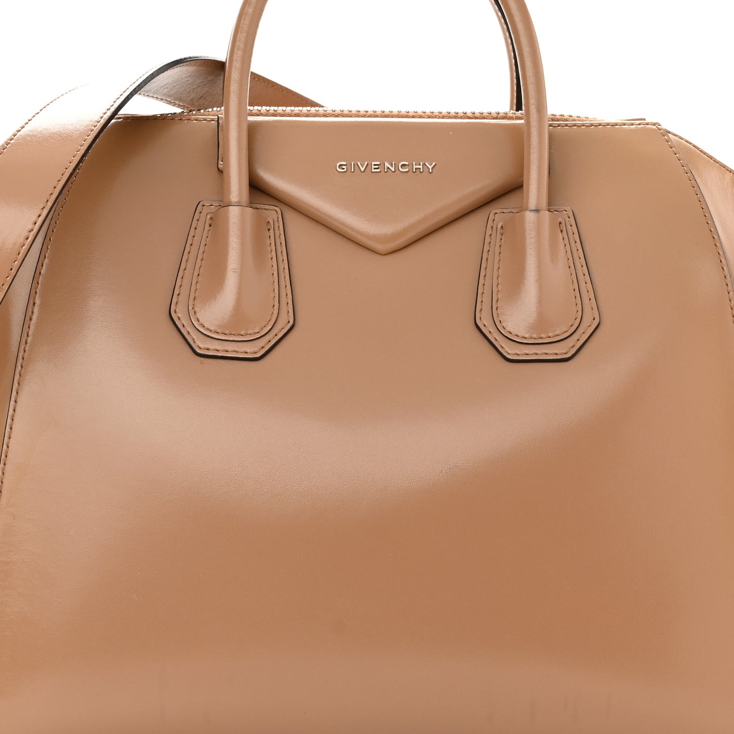 Shiny Lord Calfskin Medium Antigona Dark Beige
