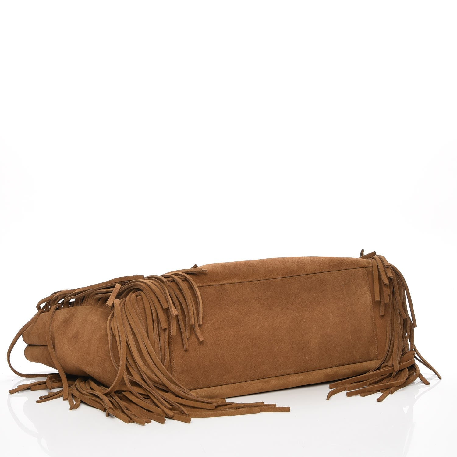 Saint Laurent Suede Fringe Monogram Shopping Tote Light Ochre 4 of 6