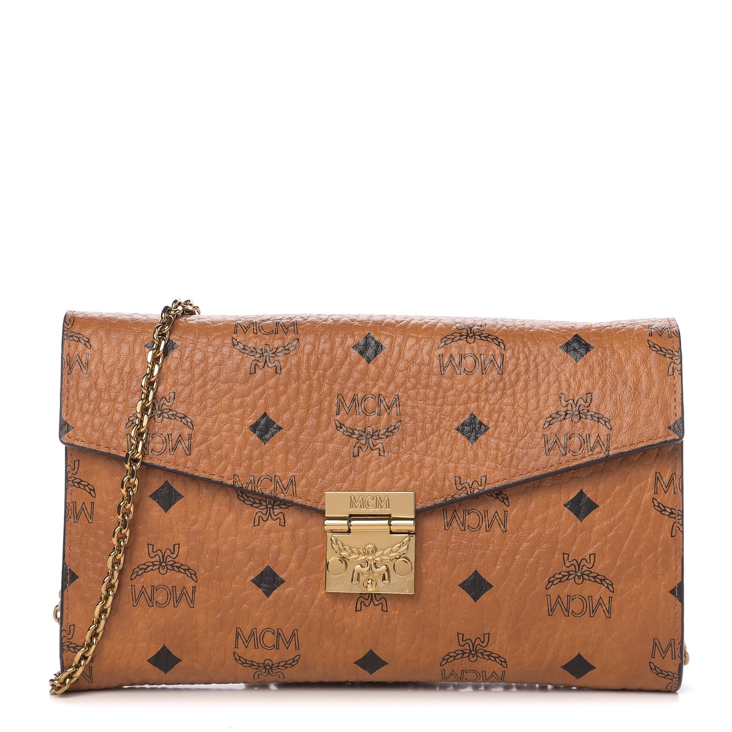 Visetos Medium Patricia Wallet On Chain Cognac