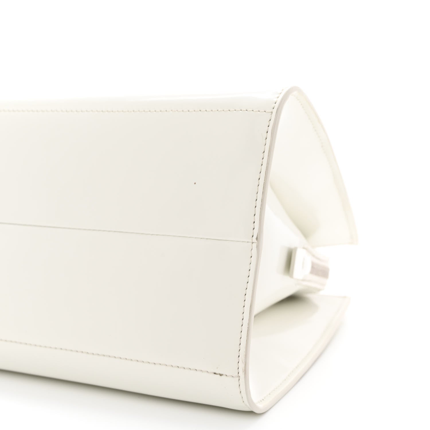 Prada Spazzolato Architectural Line Horizontal Bag White 10 of 10