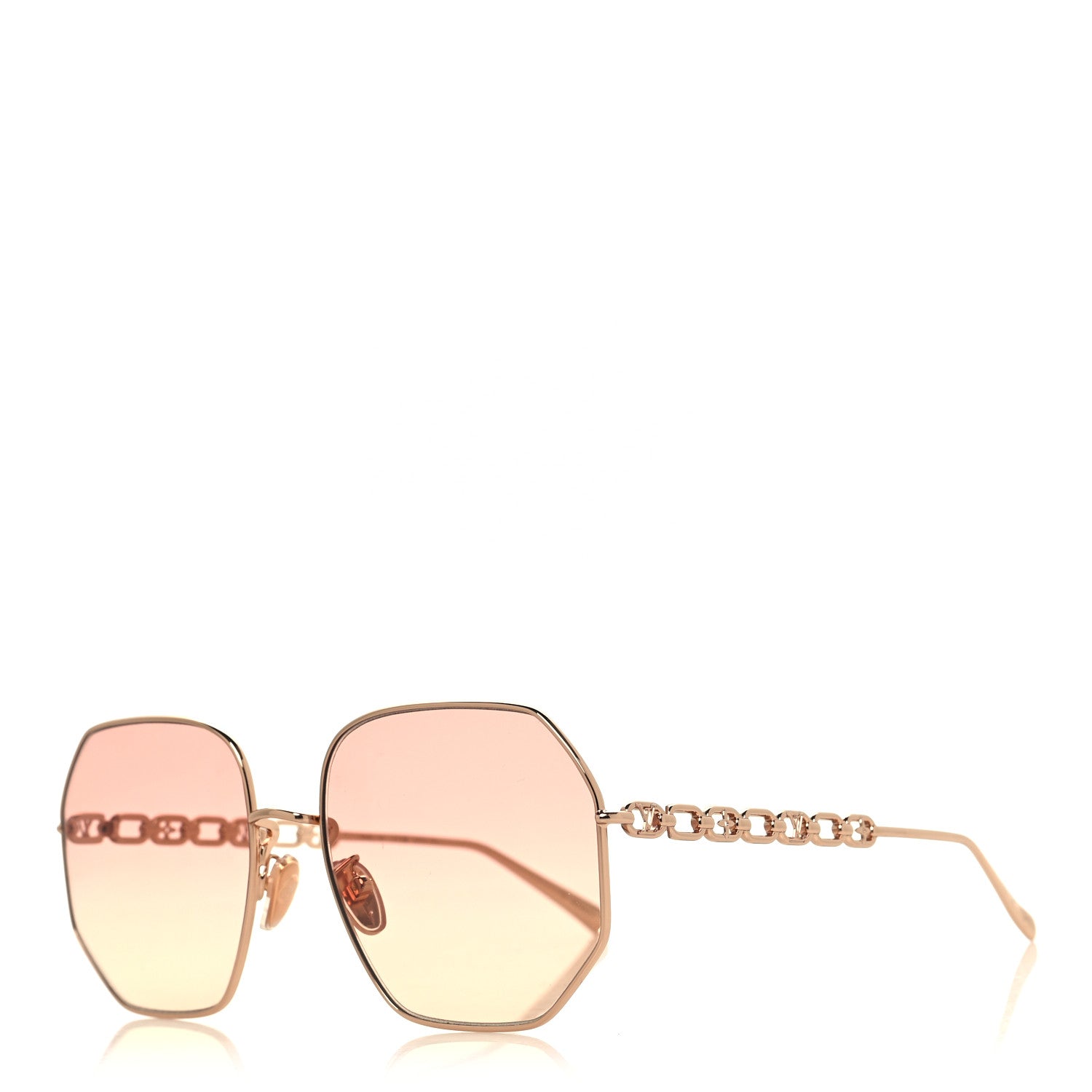 Louis Vuitton Metal My LV Chain Round Sunglasses Z1651E Gold 1 of 8