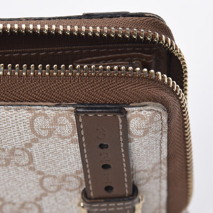 Gucci GG Supreme Monogram Calfskin Nice Zip Around Wallet New Mystic White Beige Brown 13 of 17