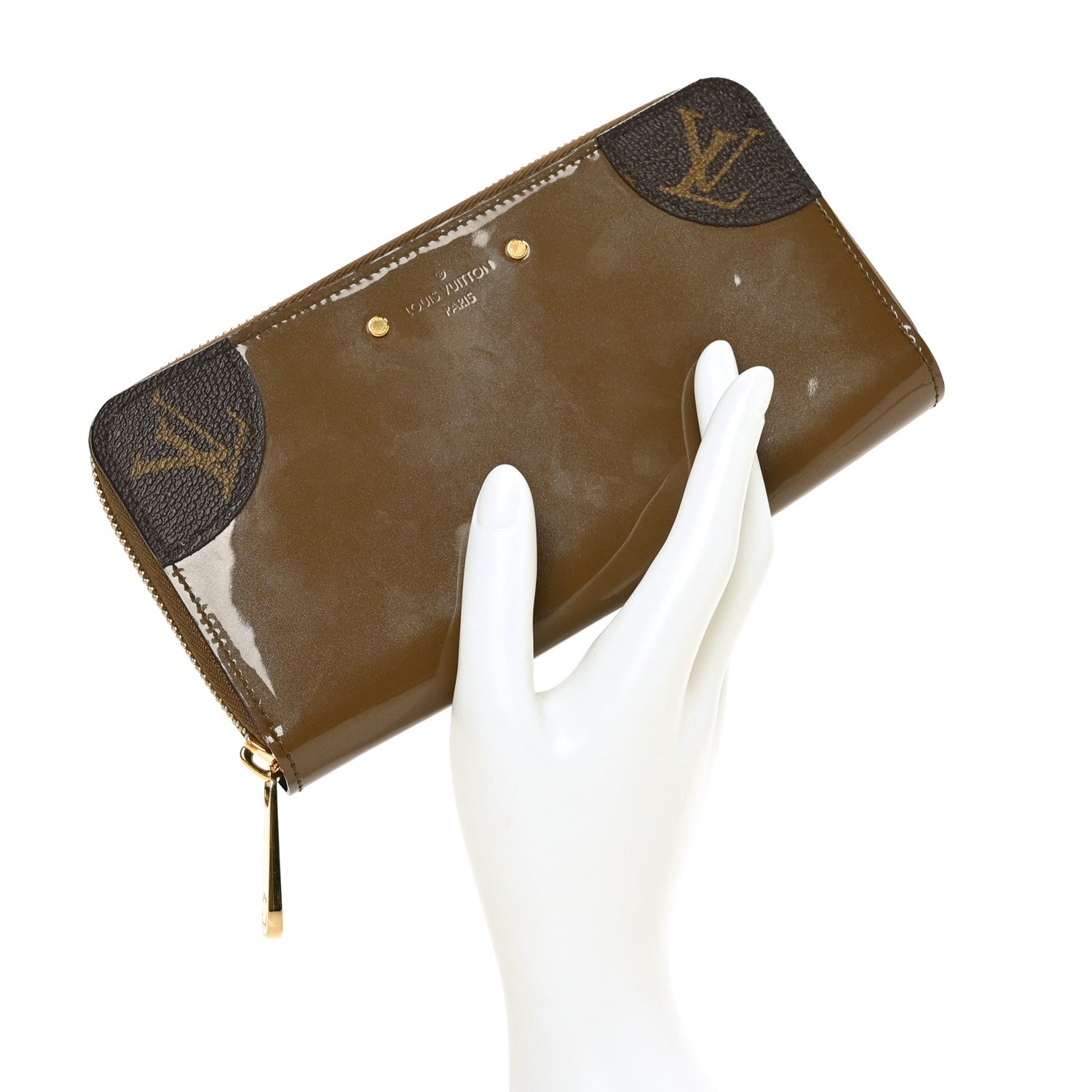 Louis Vuitton Patent Miroir Venice Zippy Wallet Vert Bronze 2 of 6