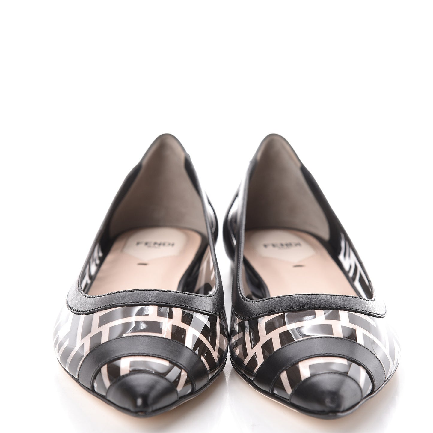 PVC Calfskin FF Colibri Ballerina Flats 39.5 Black